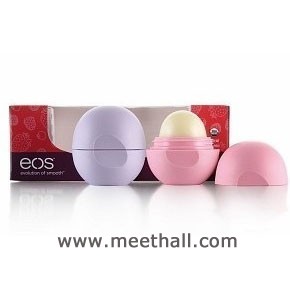 绯闻女孩EOS Lip Balm球形天然有机润唇膏两件套（百香果+草莓）